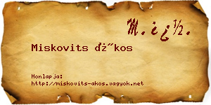 Miskovits Ákos névjegykártya