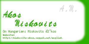 akos miskovits business card